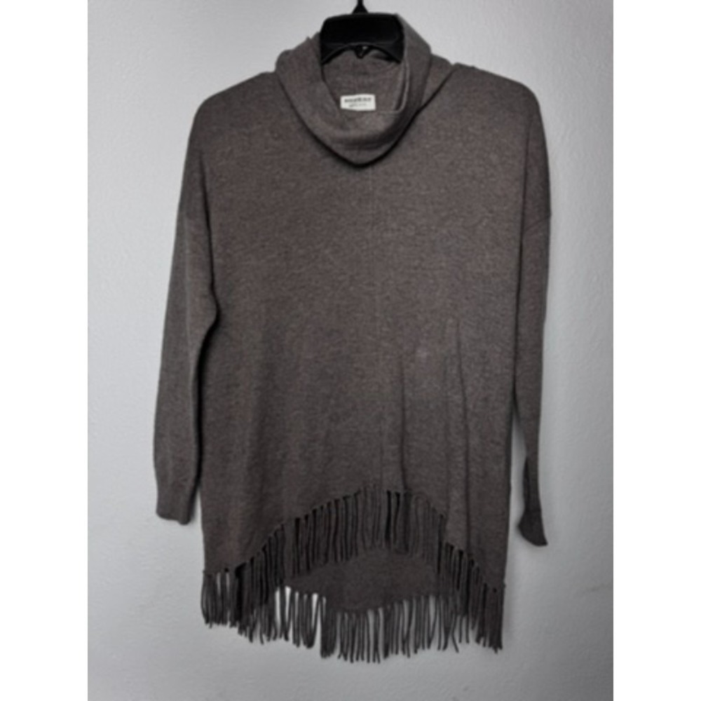 Repeat Cashmere Sweater Women's 36 XS Brown Fringed Casual Southwestern Hippie